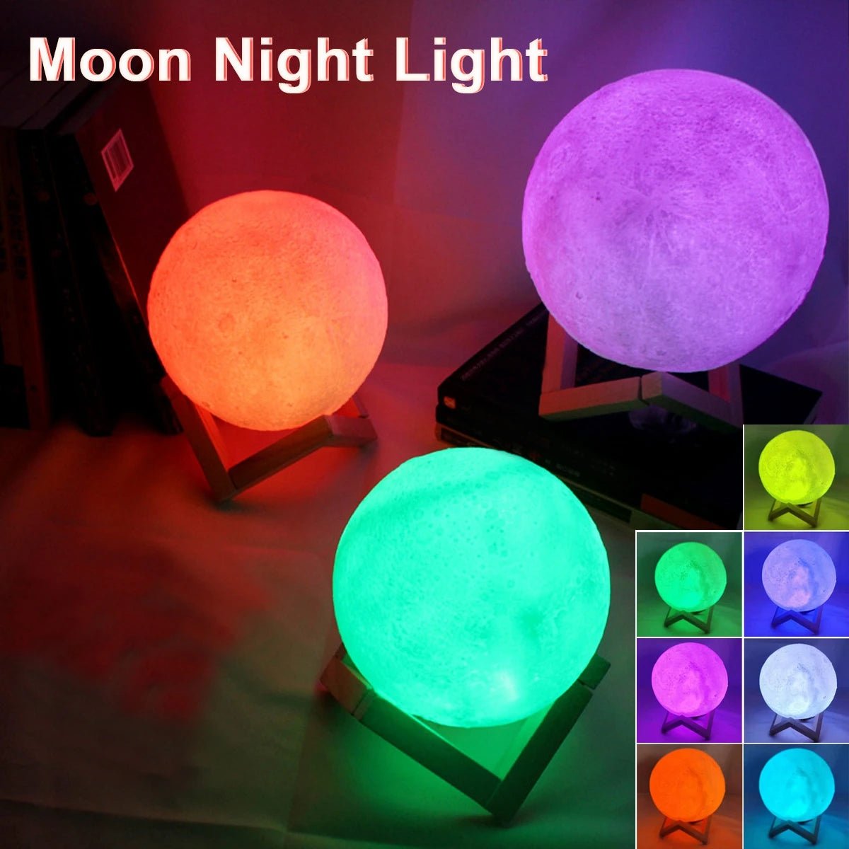 D5 Starry Moon Lamp 8cm - LED Night Light with Stand, Perfect for Bedroom Decor and Gifts - Futures - GizmosFutures - GizmosRgbD5 Starry Moon Lamp 8cm - LED Night Light with Stand, Perfect for Bedroom Decor and Gifts