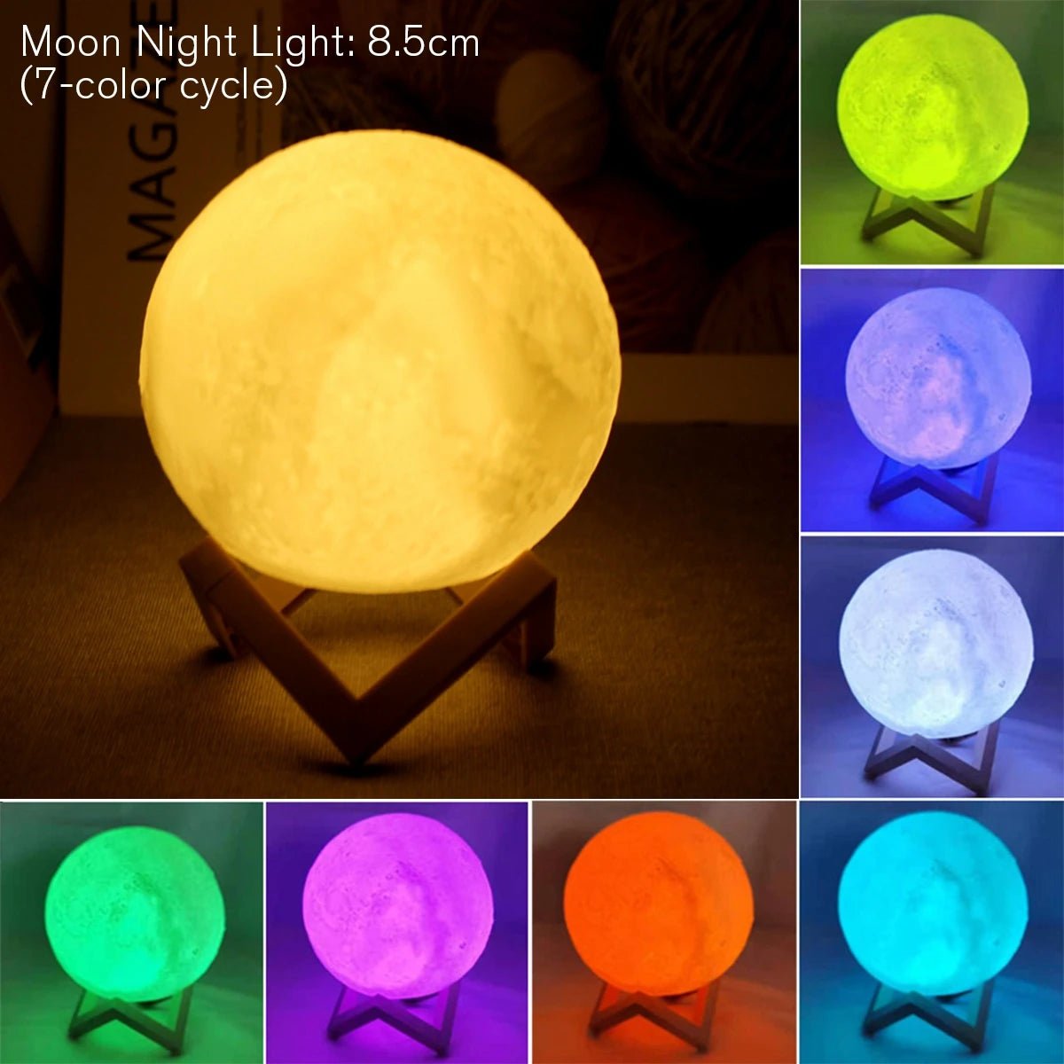 D5 Starry Moon Lamp 8cm - LED Night Light with Stand, Perfect for Bedroom Decor and Gifts - Futures - GizmosFutures - GizmosRgbD5 Starry Moon Lamp 8cm - LED Night Light with Stand, Perfect for Bedroom Decor and Gifts