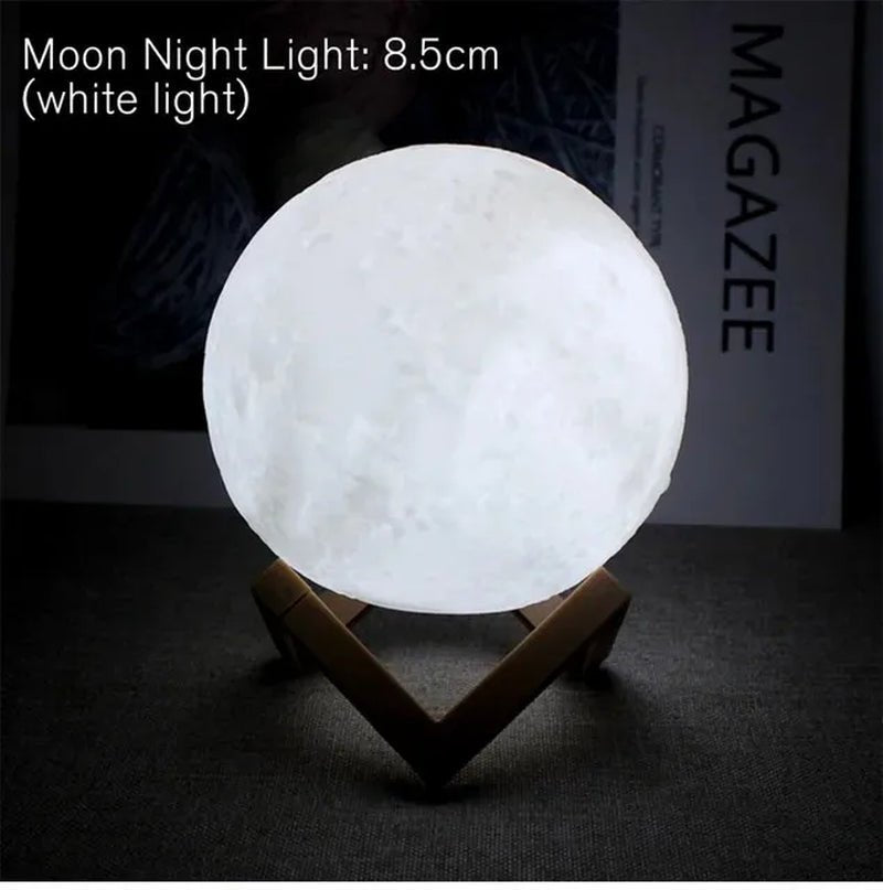 D5 Starry Moon Lamp 8cm - LED Night Light with Stand, Perfect for Bedroom Decor and Gifts - Futures - GizmosFutures - GizmosWhiteD5 Starry Moon Lamp 8cm - LED Night Light with Stand, Perfect for Bedroom Decor and Gifts