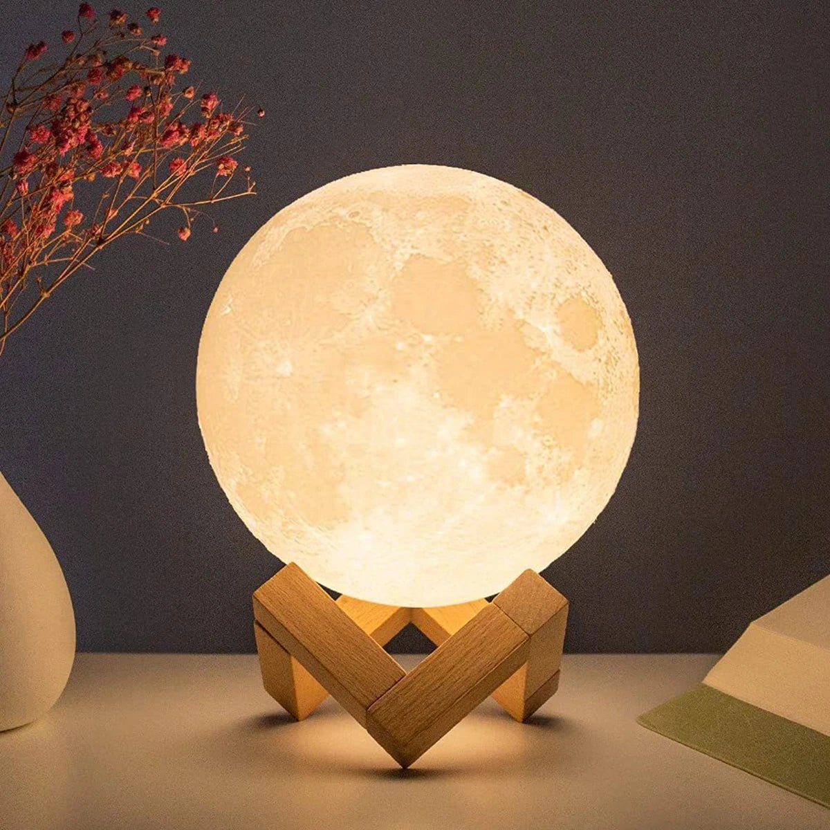 D5 Starry Moon Lamp 8cm - LED Night Light with Stand, Perfect for Bedroom Decor and Gifts - Futures - GizmosFutures - GizmosRgbD5 Starry Moon Lamp 8cm - LED Night Light with Stand, Perfect for Bedroom Decor and Gifts