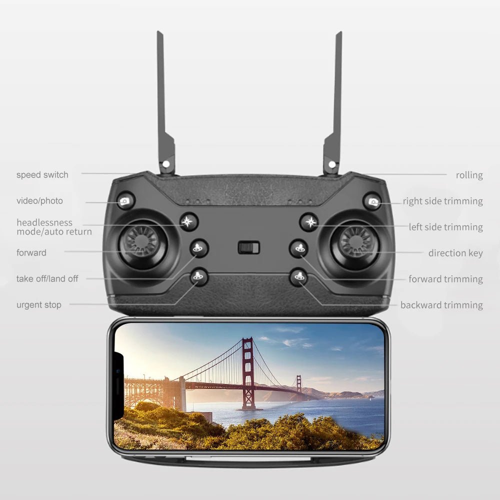 E88 Pro Foldable Quadcopter Drone - WIFI FPV, HD 4K Camera, Altitude Hold - Futures - GizmosFutures - Gizmos4K 1B (10)E88 Pro Foldable Quadcopter Drone - WIFI FPV, HD 4K Camera, Altitude Hold