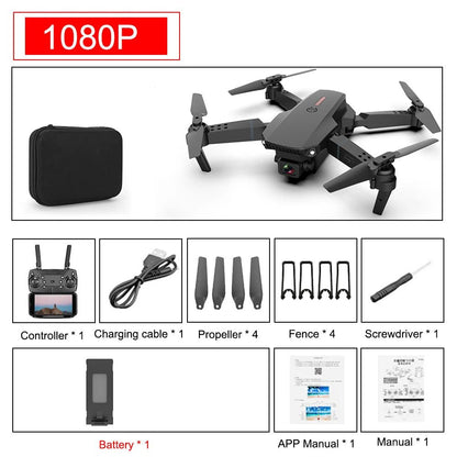 E88 Pro Foldable Quadcopter Drone - WIFI FPV, HD 4K Camera, Altitude Hold - Futures - GizmosFutures - Gizmos1080P 1B (193)E88 Pro Foldable Quadcopter Drone - WIFI FPV, HD 4K Camera, Altitude Hold