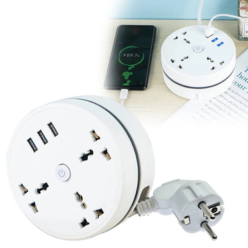 EU Plug AC Outlet Smart Home Power Strip – Multipurpose Electrical Extension Cord with USB Ports & Fast Charging - Futures - GizmosFutures - GizmosEu PlugEU Plug AC Outlet Smart Home Power Strip – Multipurpose Electrical Extension Cord with USB Ports & Fast Charging