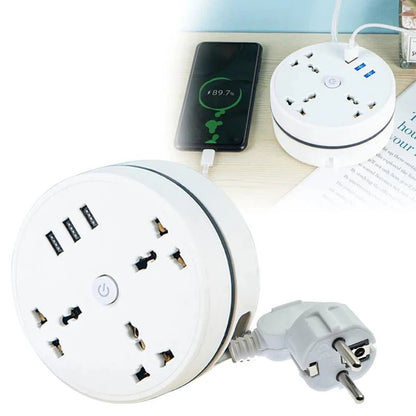 EU Plug AC Outlet Smart Home Power Strip – Multipurpose Electrical Extension Cord with USB Ports & Fast Charging - Futures - GizmosFutures - GizmosEu PlugEU Plug AC Outlet Smart Home Power Strip – Multipurpose Electrical Extension Cord with USB Ports & Fast Charging