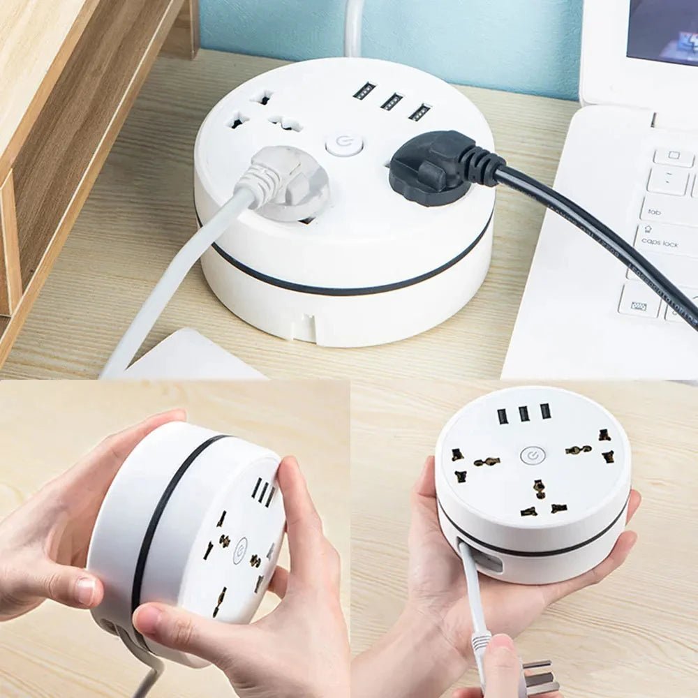 EU Plug AC Outlet Smart Home Power Strip – Multipurpose Electrical Extension Cord with USB Ports & Fast Charging - Futures - GizmosFutures - GizmosEu PlugEU Plug AC Outlet Smart Home Power Strip – Multipurpose Electrical Extension Cord with USB Ports & Fast Charging