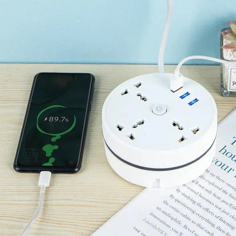 EU Plug AC Outlet Smart Home Power Strip – Multipurpose Electrical Extension Cord with USB Ports & Fast Charging - Futures - GizmosFutures - GizmosEu PlugEU Plug AC Outlet Smart Home Power Strip – Multipurpose Electrical Extension Cord with USB Ports & Fast Charging