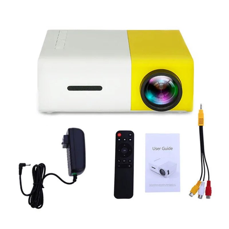 "Mini Projector – 1080P Full HD Support, Portable LED Projector, 4K Video Playback, Multiple Connectivity Options " - Futures - GizmosFutures - GizmosYellow Eu Plug"Mini Projector – 1080P Full HD Support, Portable LED Projector, 4K Video Playback, Multiple Connectivity Options "